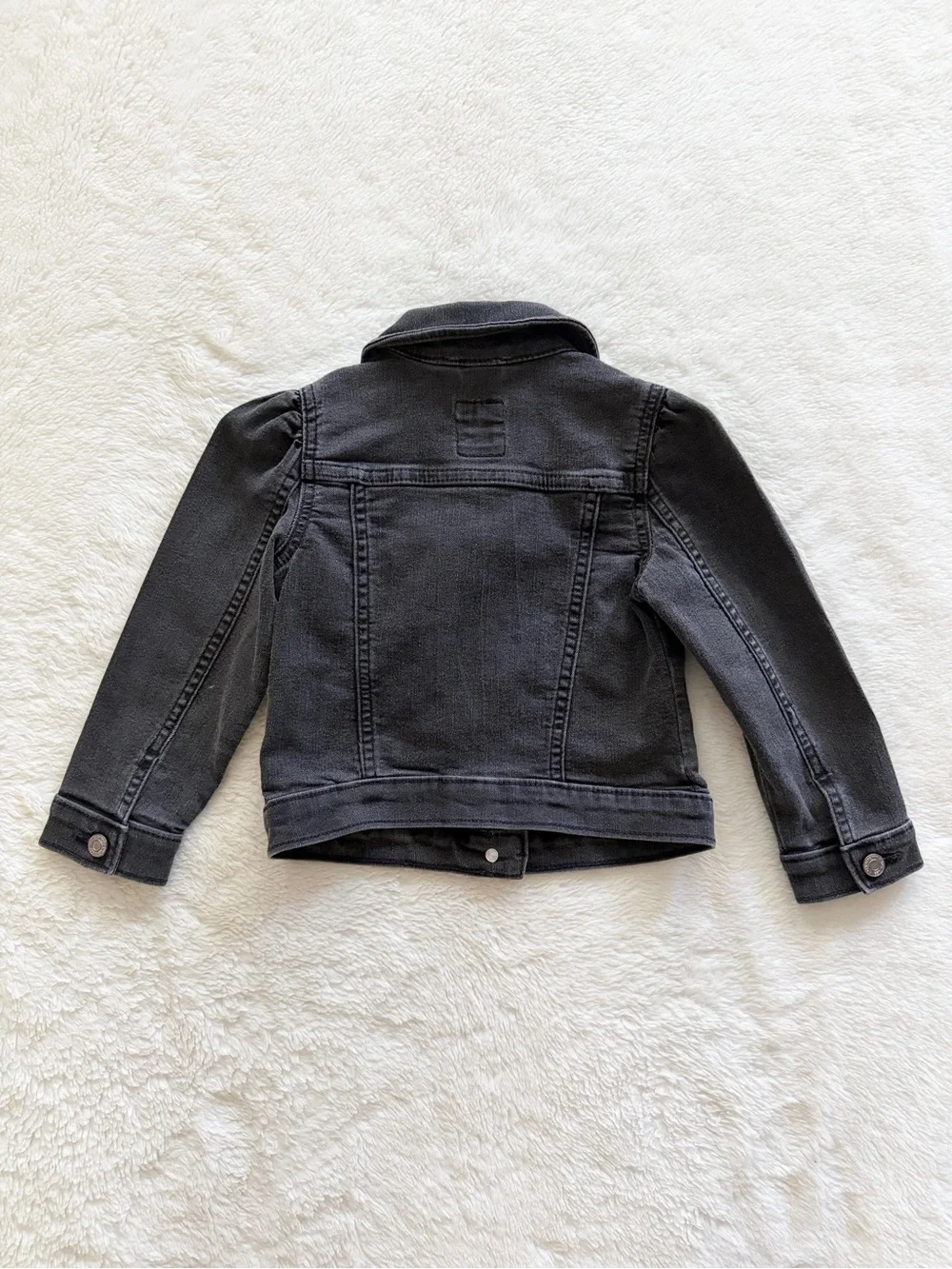 Gap Kids Puff Sleeve Icon Denim Jacket Black Size 3T
